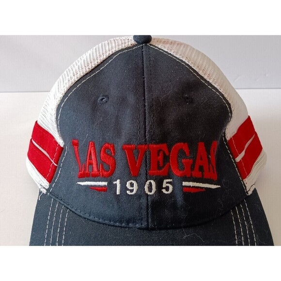 Las Vegas 1905 Trucker Hat Mesh Blue Striped Snapback Cap - Picture 2 of 6